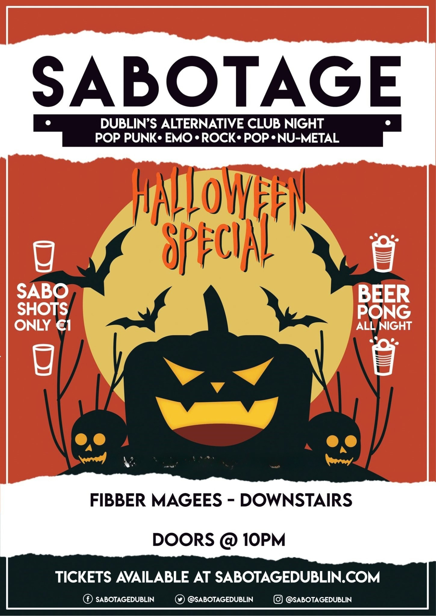 Sabotage Club - Dublin's Best Pop Punk, Emo & Nu Metal Clubnight!
